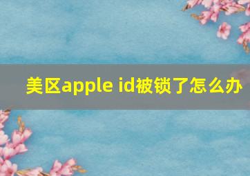 美区apple id被锁了怎么办